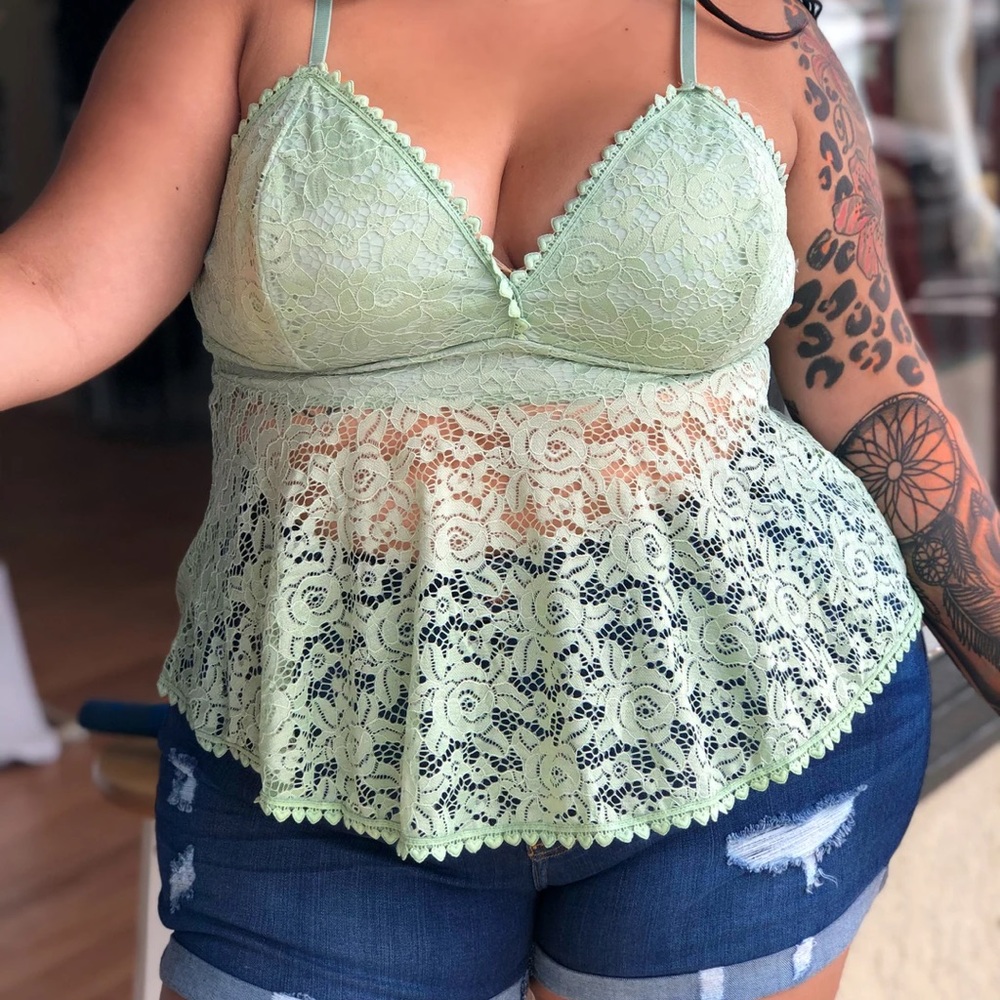✨🖤 Plus Size Mint Strappy Top🖤✨